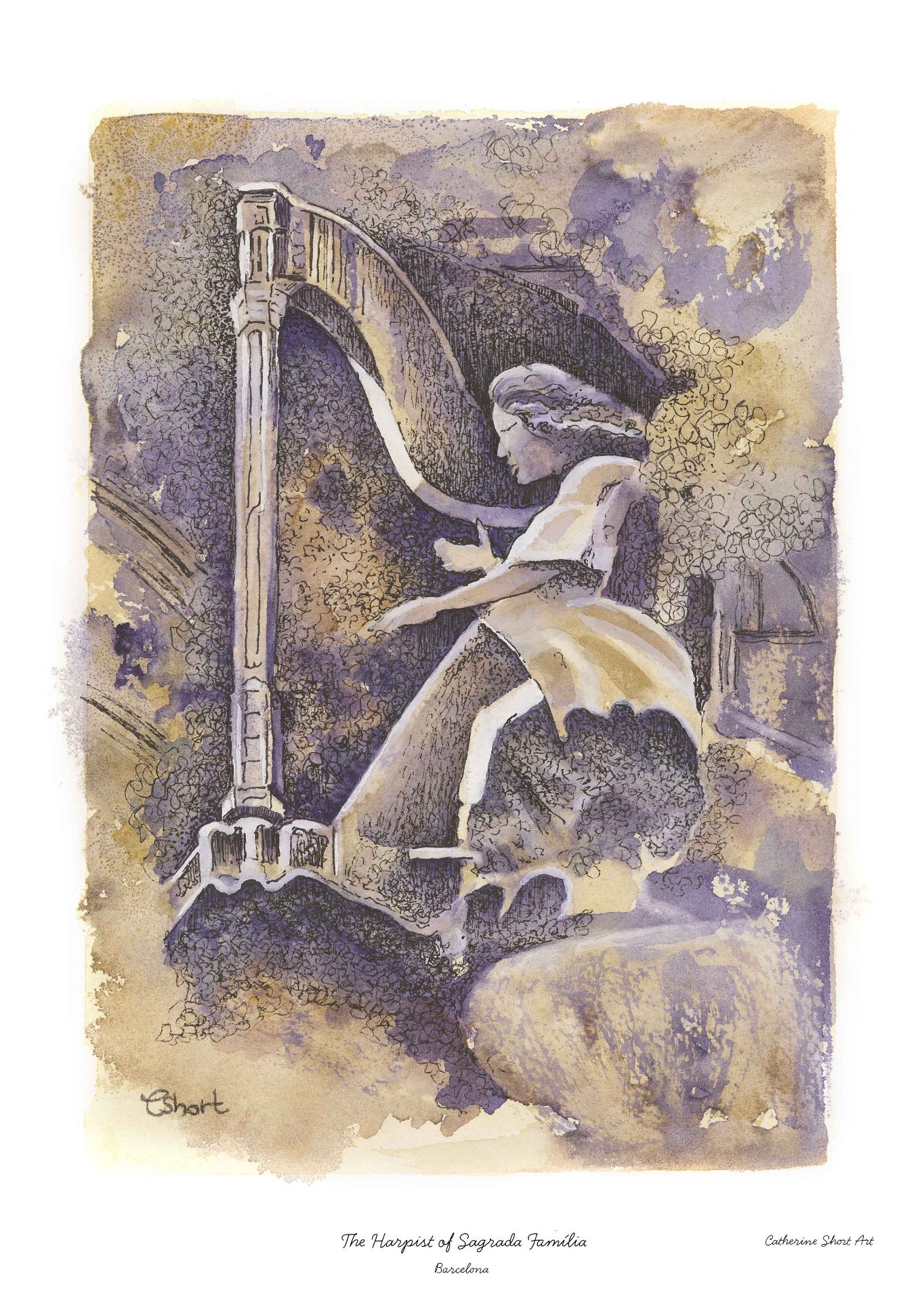 The Harpist of Sagrada Familia